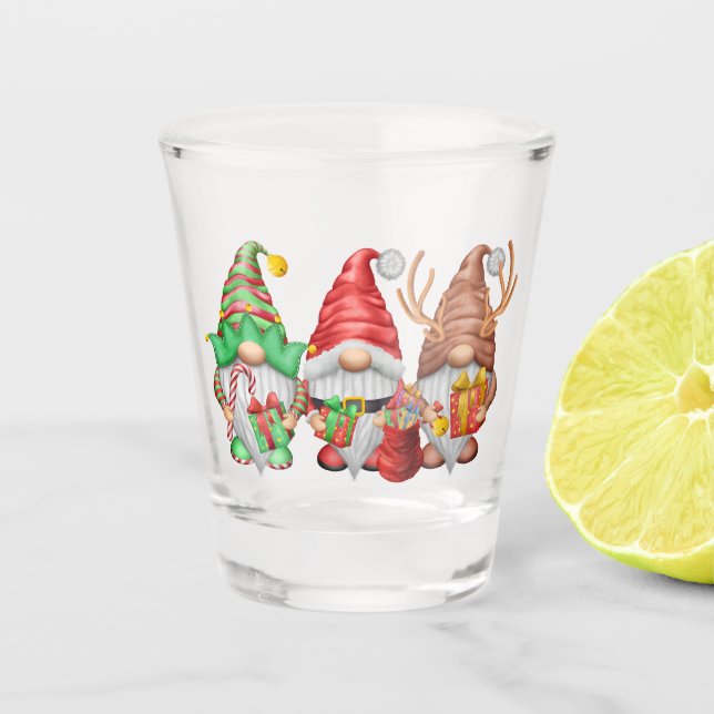 North Pole Gnomes Trio Shot Glass (Front)