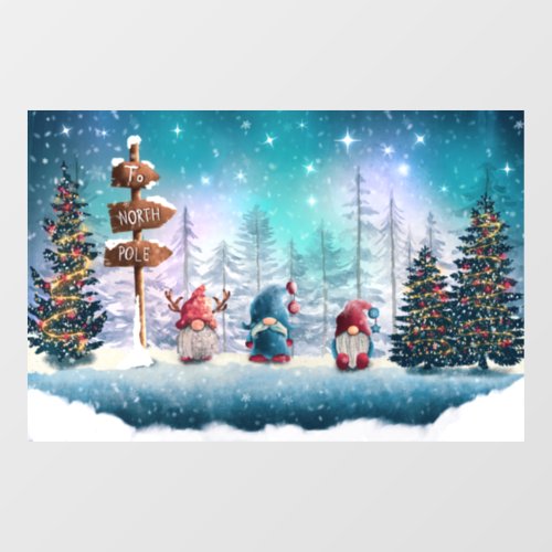 North Pole Gnomes Window Cling