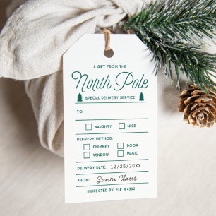 North Pole Holiday Gift Tags