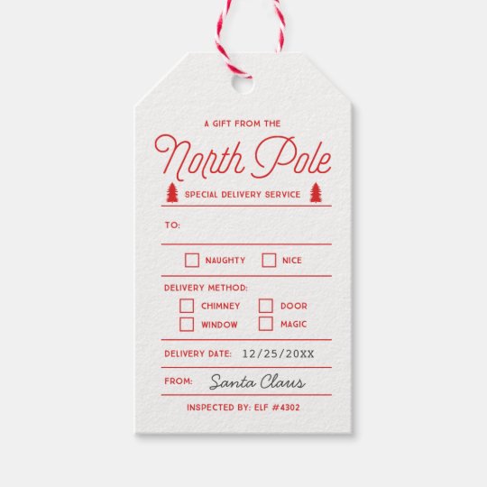 North Pole | Holiday Gift Tags | Zazzle.com