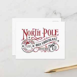 North Pole hot chocolate Holiday Postcard