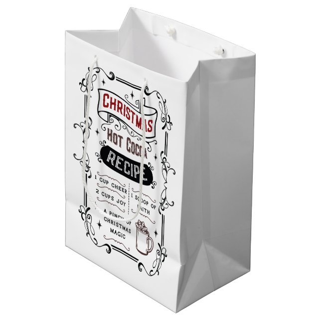 North Pole Hot chocolate recipe Medium Gift Bag (Front Angled)