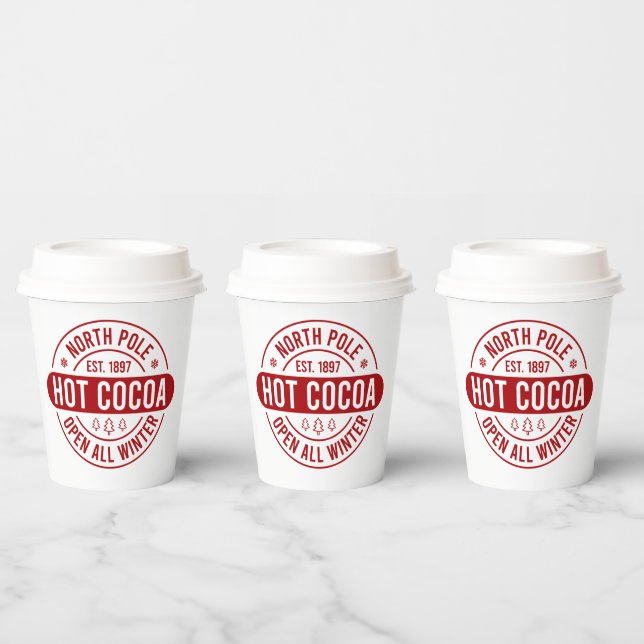 North pole hot cocoa Christmas  Paper Cups (Multi)