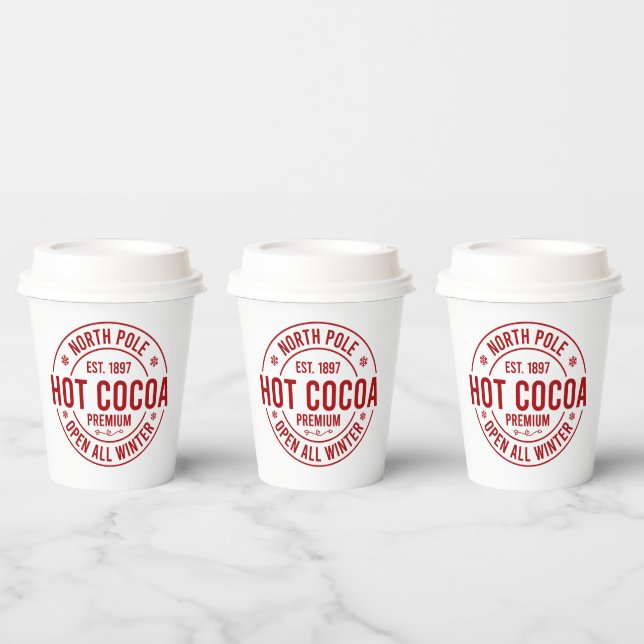 North pole hot cocoa Christmas  Paper Cups (Multi)