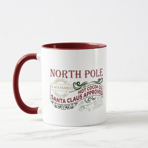 North Pole hot cocoa company Christmas  Mug