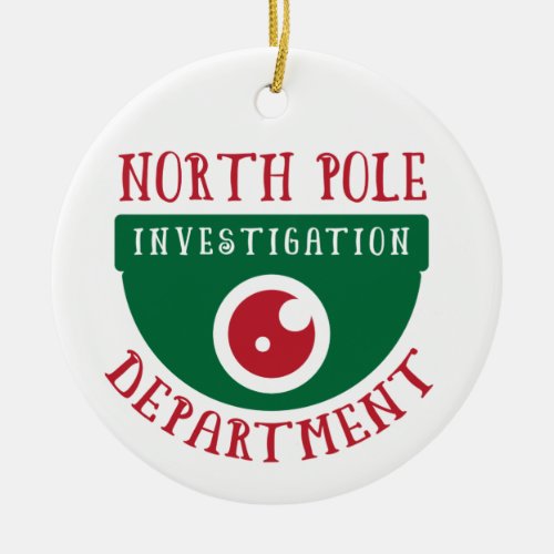 North Pole Investigation Department Christmas Ceramic Ornament
