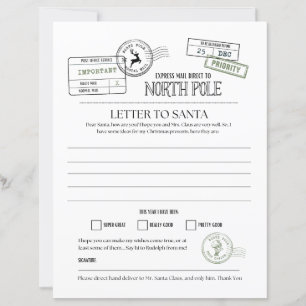 North Pole Letter To Santa