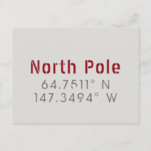 North Pole Longitude Latitude Postcard