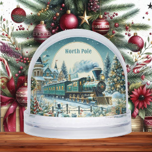 North Pole Magic Christmas Train Winter Wonderland Snow Globe