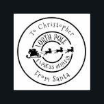North Pole mail Carrier From Santa Postage  Self-i Self-inking Stamp<br><div class="desc">This design may be personalized in the area provided by changing the photo and/or text. Or it can be customized by choosing the click to customize further option and delete or change the color of the background, add text, change the text color or style, or delete the text for an...</div>