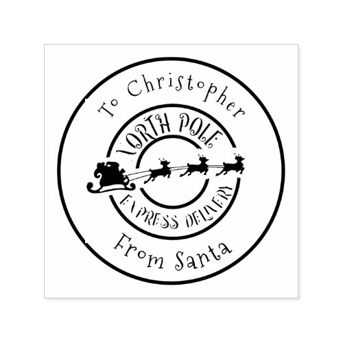 North Pole mail Carrier From Santa Postage  Self_i Self_inking Stamp