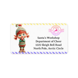 North Pole Mail Enchanted Elf Label