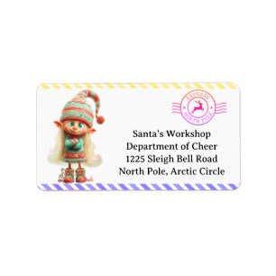 North Pole Mail Enchanted Elf Label