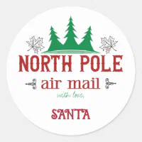 Christmas Mail From Santa North Pole Delivery Rectangular Sticker, Zazzle