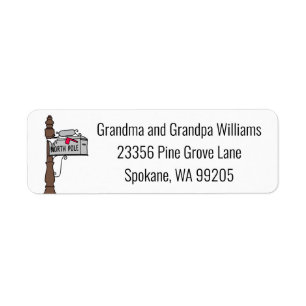 North Pole Mailbox Return Address Label