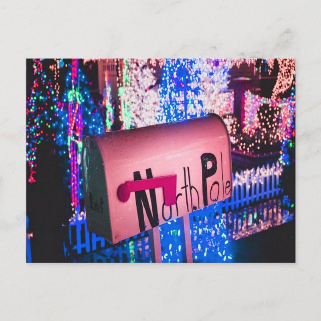 North Pole Mailbox Santa Christmas Postcard (Front)