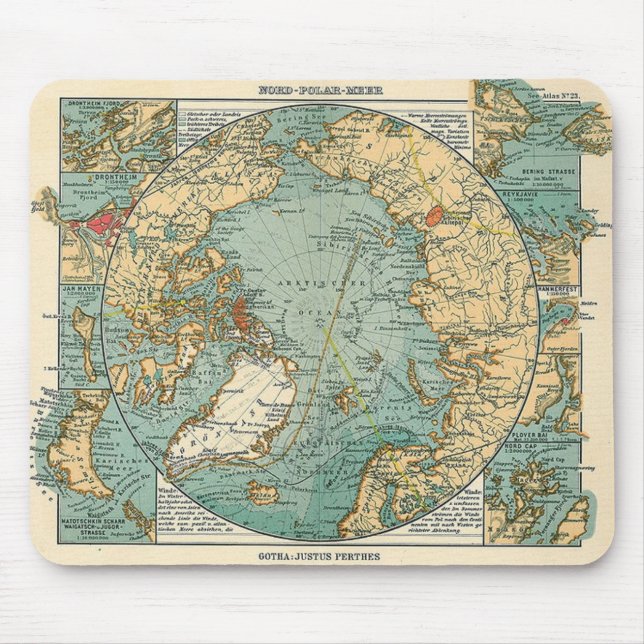 North Pole Map Mouse Pad (Front)