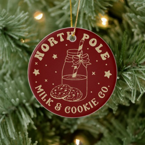 North Pole Milk And Cookie Co Santa Claus Ceramic Ornament