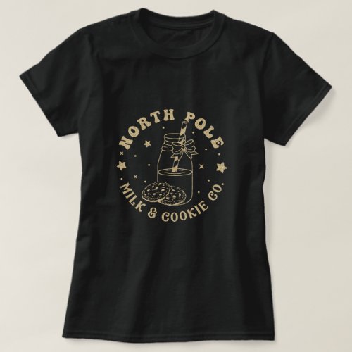 North Pole Milk And Cookie Co Santa Claus T_Shirt