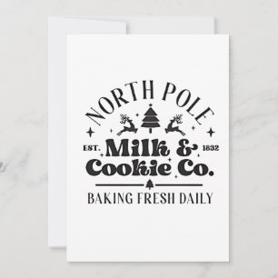 North Pole Milk and Cookies Baking Fresh daily Invitation