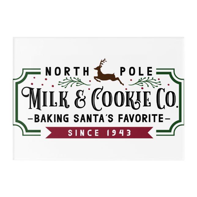 North Pole Milk & Cookie Co., Acrylic Print (Front)