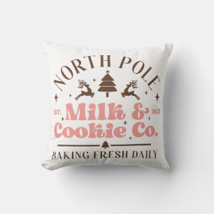 North Pole Milk & Cookie Co Throw Pillow