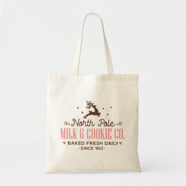 North Pole Milk & Cookie Co Tote Bag (Front)