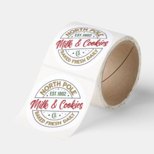 North Pole Milk & Cookies Classic Round Sticker