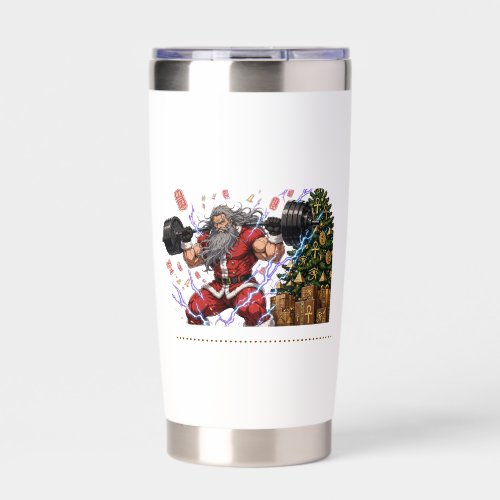 North Pole Muscle Funny Christmas Gym Shirt  Santa Insulated Tumbler
