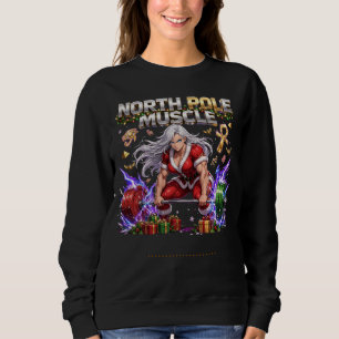 North Pole Muscle Mrs Claus - Female Christmas Gym Sweatshirt