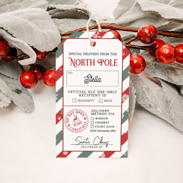 North Pole Naughty or Nice Special Delivery Gift Tags (Creator Uploaded)