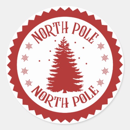 North Pole  North Pole Classic Round Sticker