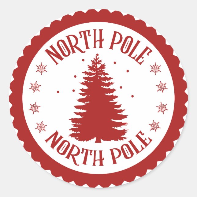 North Pole,  North Pole Classic Round Sticker (Front)