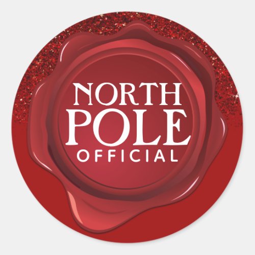 North Pole Official Wax Seal Red Glitter Christmas