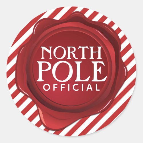 North Pole Official Wax Seal Striped Christmas
