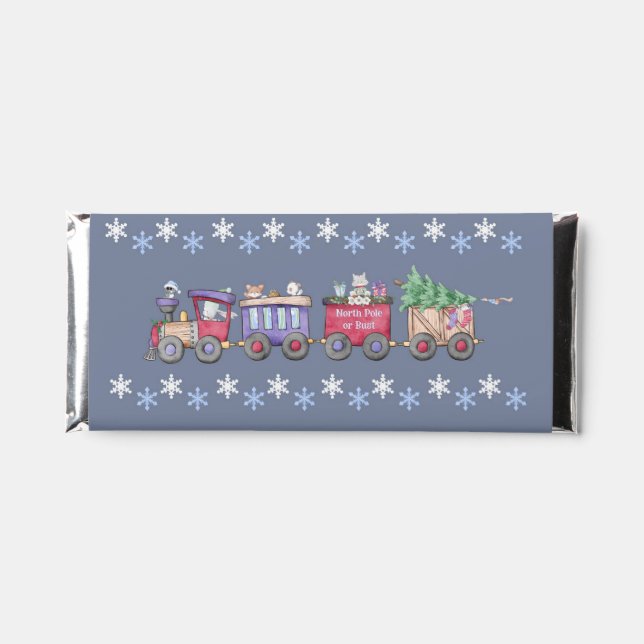 North Pole or Bust Santa Train  Hershey Bar Favors (Front)
