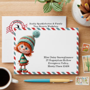 North Pole party Magic Enchanted Elf Envelope