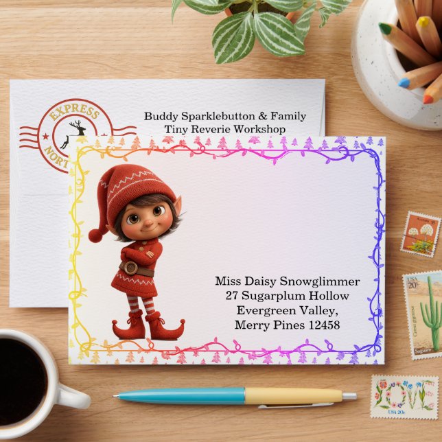 North Pole party Magic | Enchanted Elf Envelope (Desk)