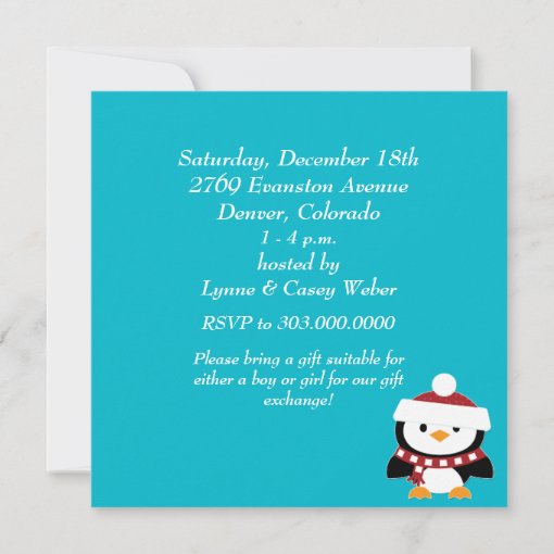 North Pole Penguin Holiday Party Invitation | Zazzle