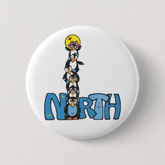 North Pole Penguin Style Pinback Button