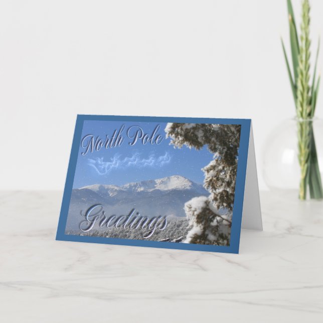 North Pole, Pikes Peak, Colorado, Greetings Holiday Card (Front)