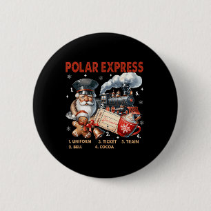 North Pole Polar Express All Abroad Believe Train  Button