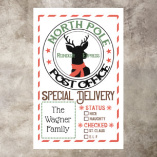 North Pole post office add name  Floor Decals