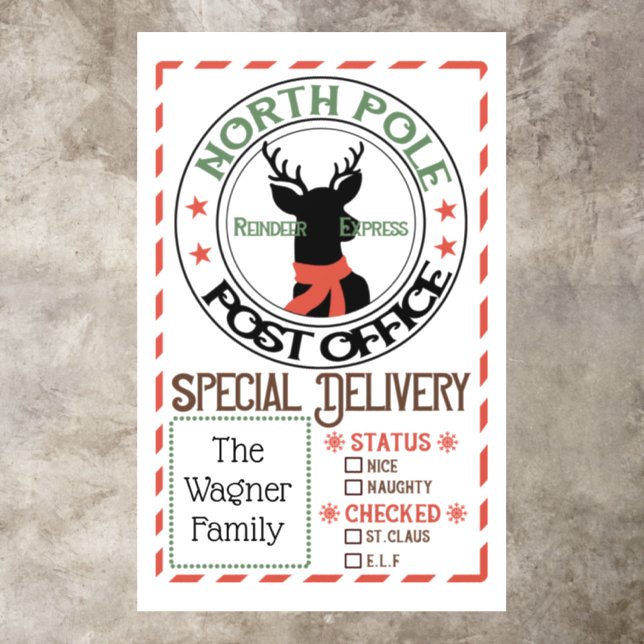 North Pole post office add name  Floor Decals (Insitu)