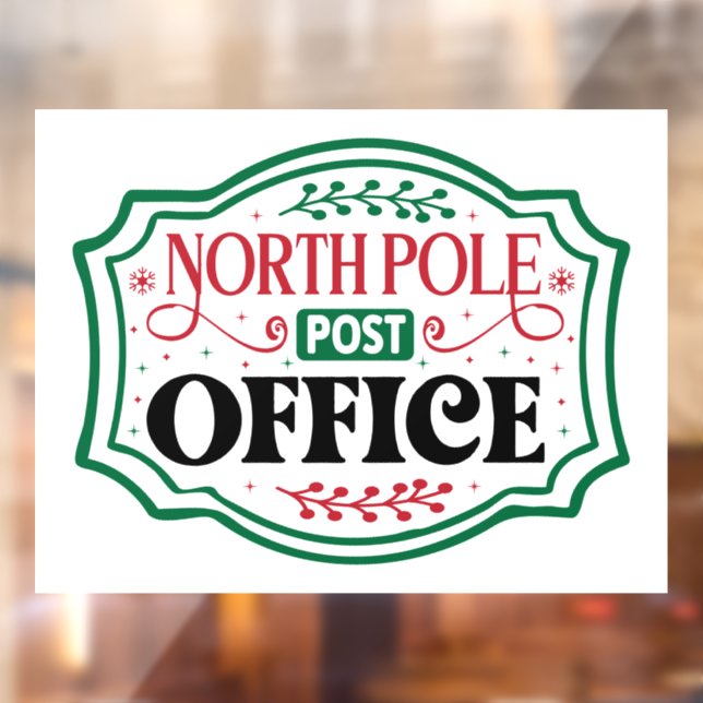 North POle Post Office Christmas Window Cling (Sheet 2)
