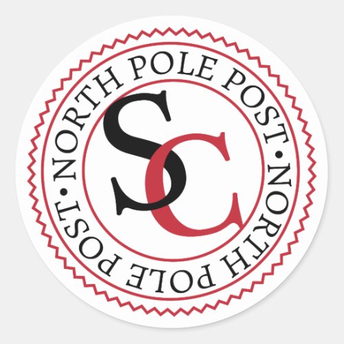 North Pole Post Santa Claus Classic Round Sticker