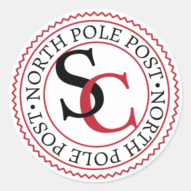 North Pole Post Santa Claus Classic Round Sticker (Front)