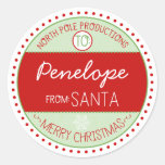 North Pole Productions Christmas Sticker Tags at Zazzle