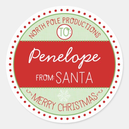 North Pole Productions Christmas Sticker Tags