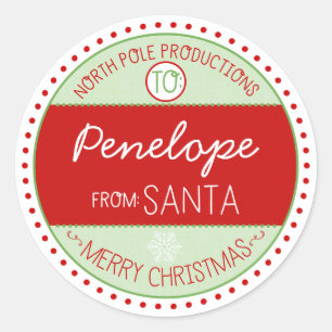 North Pole Productions Christmas Sticker Tags